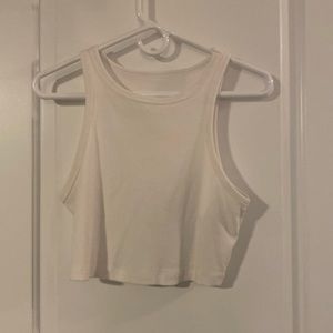 Target (Wild Fable) Cropped Ribbed Tiny Tank Top- white